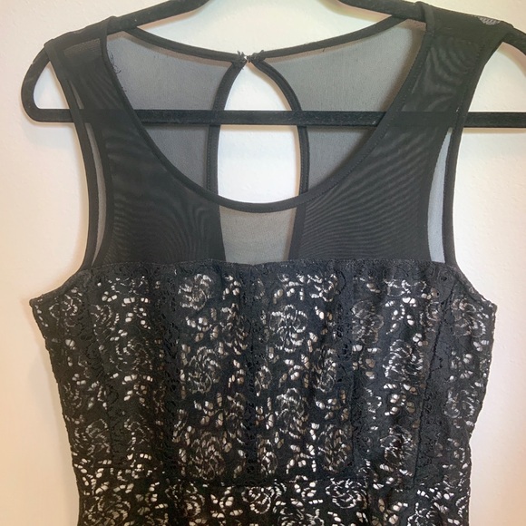 Forever 21 Dresses & Skirts - 5/25 Black and cream lace fit and flare mini dress
